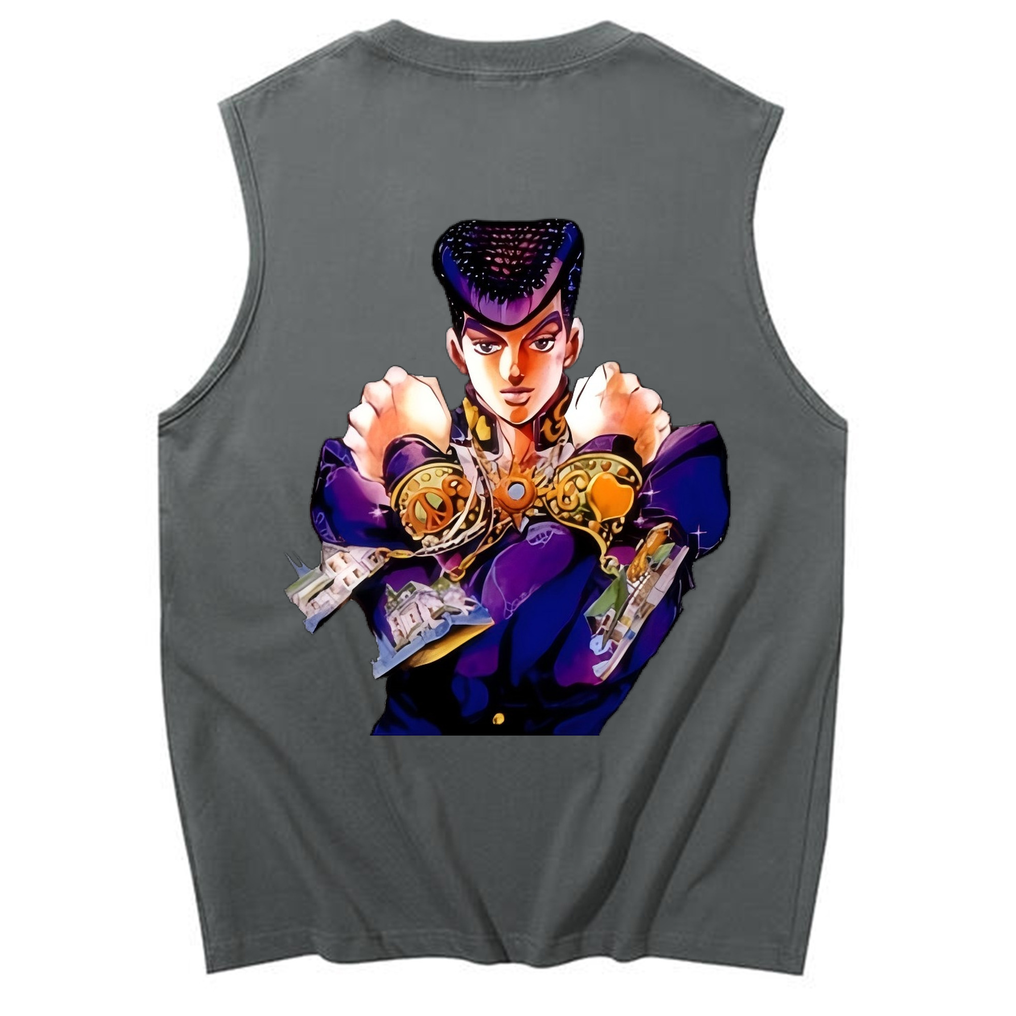 （画像用） ジョジョの奇妙な冒険 ひがしかた じょうすけ JoJo's Bizarre Adventure Higashikata Josuke コットン100％タンクトップ（背面プリント）